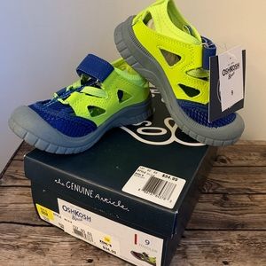 Kids neon green & blue sandals